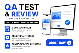 do QA testing, review website and app with UI UX functionality testing
