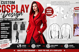 create cosplay, model realistic 3d cosplay and anime mask and any anime design