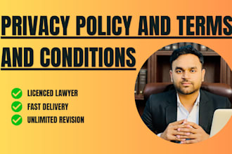 draft and review terms and conditions and privacy policy