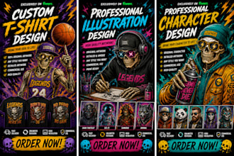 hand draw skull n skeleton illustrations