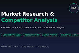 do market research and competitor analysis reports