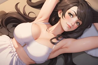 draw lewd, ecchi, nsfw anime style character