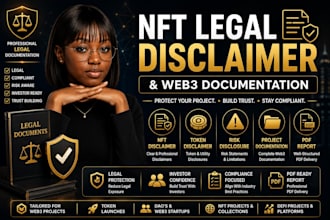 create nft legal disclaimer and web3 project documentation
