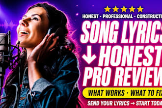 review and critique your song lyrics with honest professional feedback