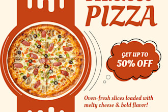 design pizza poster and restaurant flyer