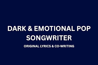 dark sad emotional and heartbroken pop lyrics as your songwriter