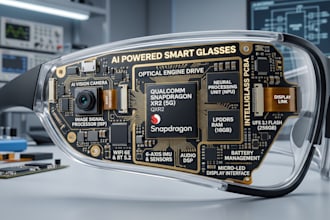 design ai powered smart glasses pcb with qualcomm som, camera sensor integration