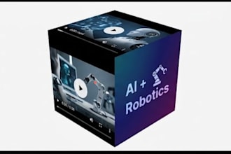 develop a custom 3d interactive video cube website using threejs