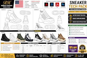 design sneaker shoe tech pack footwear design and factory manufacturing cad