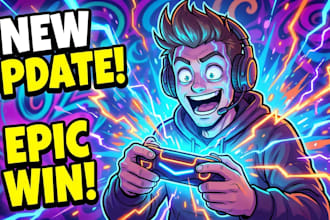 draw a custom cartoon youtube thumbnail or illustration art