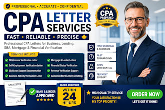 write US CPA letter CPA comfort letter mortgage letter audit financial statemen