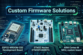 build custom esp32, stm32, and arm cortex firmware solutions