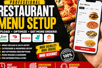 setup upload restaurant menu data to uber eats doordash grubhub delivery apps