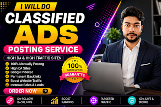 manually post classified ads on top classified ad sites with targeted locations
