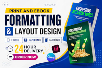 do ebook  formatting, book layout design for kindle, cover page, pdf, print KDP