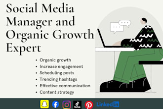 be your social media manager and marketer and  growth expert