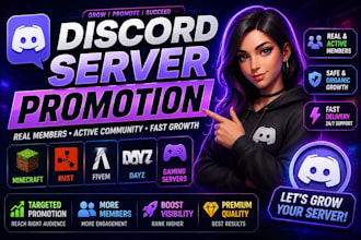 discord server promotion, minecraft rust fivem gaming server advertising