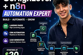 build gohighlevel landing pages, funnels and automations
