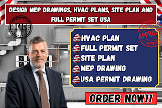 design mep drawings, hvac plans, site plans,and full permit sets for USA project