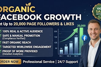manage facebook page growth to get 20k organic followers