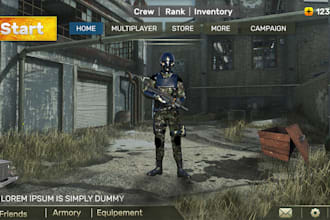 design game ui, huds, menus, asset, inventory, game graphics for unreal engine
