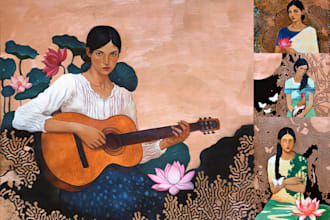 paint a custom oil portrait on a real copper panel