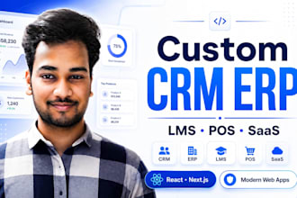 build full stack CRM, erp, lms, pos web app and saas