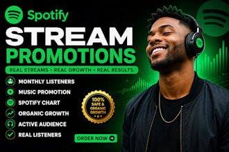 organic spotify music promotion, monthly listeners, spotify streams promotion