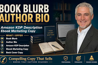 write book bulb writing author bio amazon kdp ebook marketing description writer