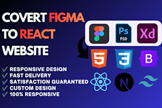 convert figma to reactjs or nextjs website