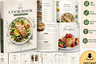 design cookbook food recipes ebook format layout nutritionist meal plan cover