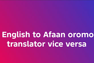 translate english to afaan oromo professionally
