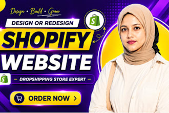 build shopify website, design or redesign shopify store, dropshipping store