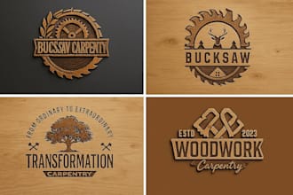 design carpentry woodwork and wood craft logo