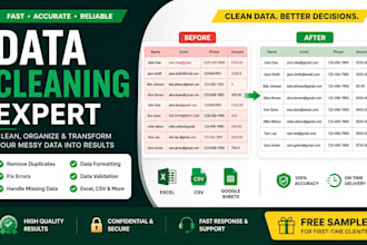 clean, organize, format and fix your excel