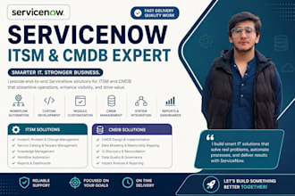 provide servicenow itsm, cmdb, spm, ham and workflow automation services