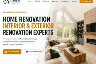 design squarespace home renovation website interior exterior renovation website