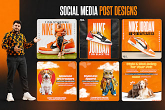 create 6 social media posts with ai and photoshop