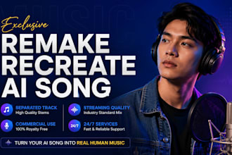 recreate and remake your ai song into human music
