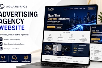 build squarespace advertising agency website media agency pr agency website
