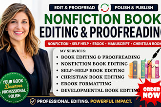 edit and proofread nonfiction book ebook selfhelp book manuscript christian book