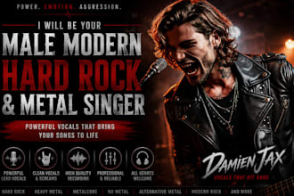 your male modern heavy hard rock singer metal producer