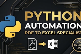 write a python script for PDF to excel data automation