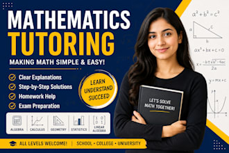be your expert math tutor for algebra, calculus, statistics, and trigonometry