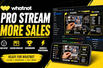 design custom whatnot overlays to boost sales for obs auction sellers