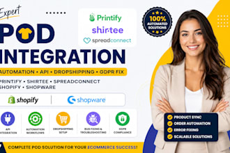 integrate custom pod automation with printify shirtee spreadconnect shopify shop