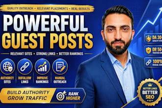 do blogger outreach niche relevant guest posts and niche edits on da 40 sites
