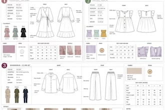 create professional fashion tech packs and technical drawings