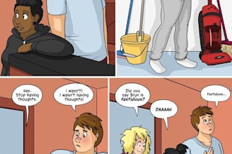 draw nsfw comic page, erotic comic page, comic art, anime comic page, sfw comic