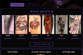 create mock ups and do full website creation